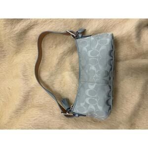 Y2K Coach Light Blue Signature Canvas demi Bag